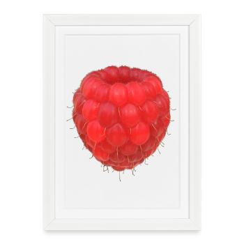 Raspberry Cluster Pattern - Framed poster (27 × 37 cm) - white - Front
