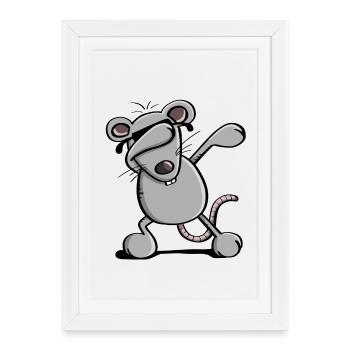 Cool Dab Dance Rat with Sunglasses - Dabbing - Framed poster (27 × 37 cm) - white - Front