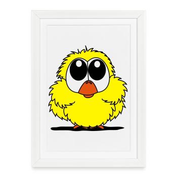 oiseau - Affiche encadrée (27 × 37 cm) - blanc - Devant