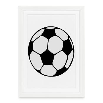 ballon-foot - Affiche encadrée (27 × 37 cm) - blanc - Devant