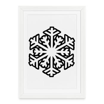 flocon de neige - Affiche encadrée (27 × 37 cm) - blanc - Devant
