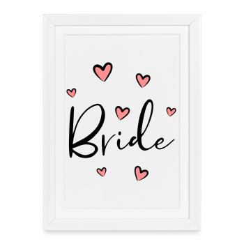 Bride Heart Bachelorette Party Gift - Framed poster (27 × 37 cm) - white - Front