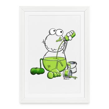Colour Frog - Framed poster (27 × 37 cm) - white - Front