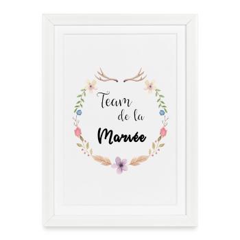 Boho Bride Team - Framed poster (27 × 37 cm) - white - Front