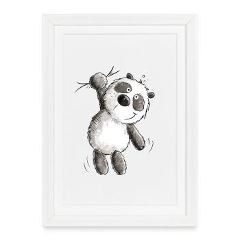 Panda se bloque I Panda Bear I Motif animal Pandas - Affiche encadrée (27 × 37 cm) - blanc - Devant