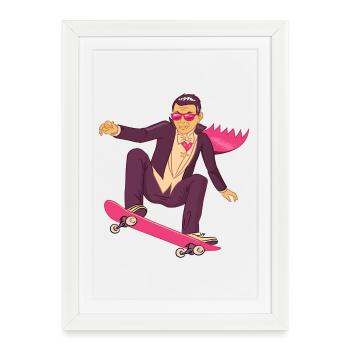 Skater Skating - Framed poster (27 × 37 cm) - white - Front