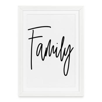 Famille - Affiche encadrée (27 × 37 cm) - blanc - Devant