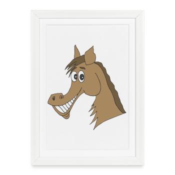 tête de cheval - Affiche encadrée (27 × 37 cm) - blanc - Devant