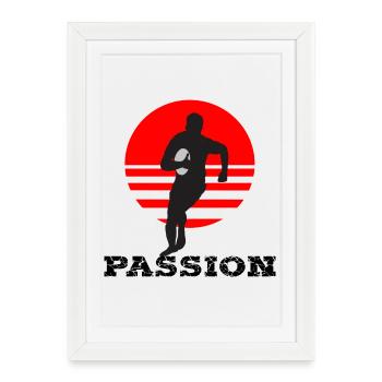 rugby - Framed poster (27 × 37 cm) - white - Front