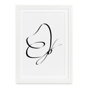butterfly - Framed poster (27 × 37 cm) - white - Front