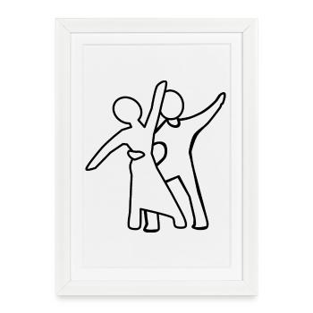 Couple de danse Silhouette - Affiche encadrée (27 × 37 cm) - blanc - Devant