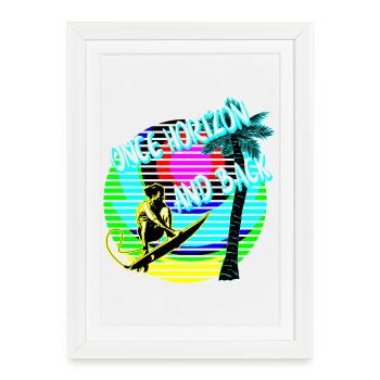 Once horizon and back Surfer Palme - Framed poster (27 × 37 cm) - white - Front