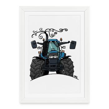 0503 BlueTractor TM115 - Framed poster (27 × 37 cm) - white - Front
