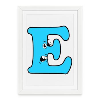 E - Framed poster (27 × 37 cm) - white - Front