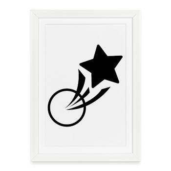 star, shooting star, comet, celestial body - Framed poster (27 × 37 cm) - white - Front