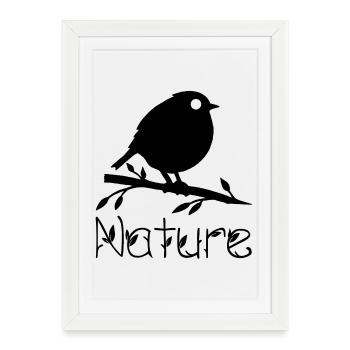 La nature se réveille (noir) - Affiche encadrée (27 × 37 cm) - blanc - Devant