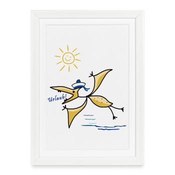 Moin, maritime, vacances - Affiche encadrée (27 × 37 cm) - blanc - Devant