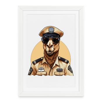 Camel Policeman - Framed poster (27 × 37 cm) - white - Front