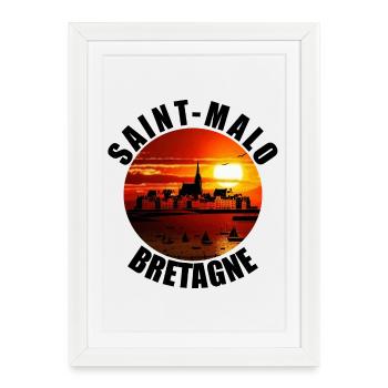 Saint Malo - Affiche encadrée (27 × 37 cm) - blanc - Devant