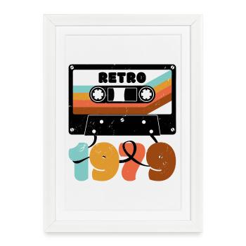 1979 Retro Music Tape Cassette - Framed poster (27 × 37 cm) - white - Front
