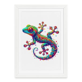 Gecko - Affiche encadrée (27 × 37 cm) - blanc - Devant