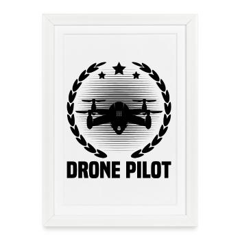 Drone Pilot - Framed poster (27 × 37 cm) - white - Front