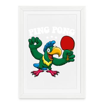 Ping Pong Champion Design Table Tennis and - Framed poster (27 × 37 cm) - white - Front