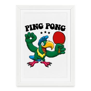 Ping Pong Champion Design Table Tennis and - Framed poster (27 × 37 cm) - white - Front