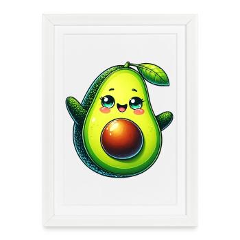 Avocat - Affiche encadrée (27 × 37 cm) - blanc - Devant
