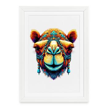 Chameau - Affiche encadrée (27 × 37 cm) - blanc - Devant