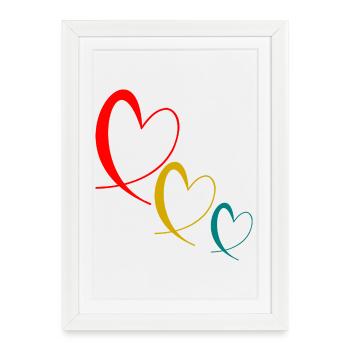 COEUR. COUPLE. JUST MARRIED. EVJF. SAINT VALENTIN. - Affiche encadrée (27 × 37 cm) - blanc - Devant