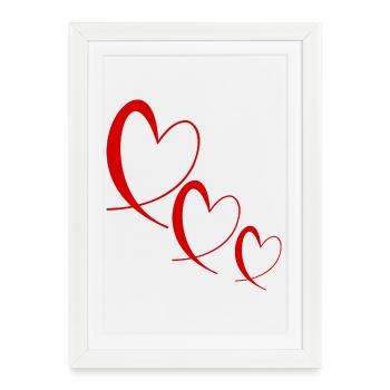 COEUR. COUPLE. JUST MARRIED. EVJF. SAINT VALENTIN. - Affiche encadrée (27 × 37 cm) - blanc - Devant