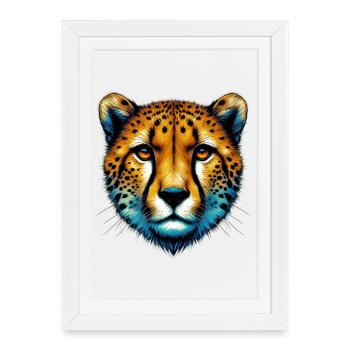 Guépard - Affiche encadrée (27 × 37 cm) - blanc - Devant