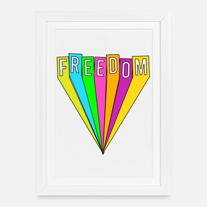 FREEDOM - Framed poster (27 × 37 cm) - white