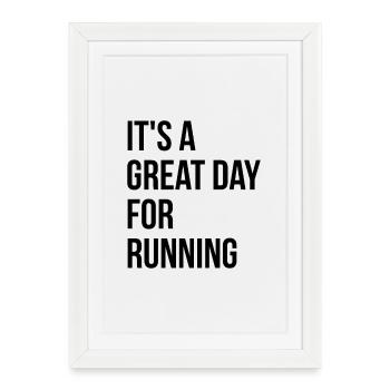 Running Running Running - Framed poster (27 × 37 cm) - white - Front