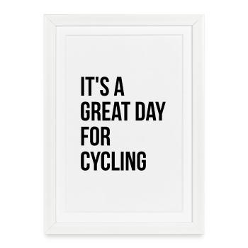 Cyclisme Cyclisme Cyclisme - Affiche encadrée (27 × 37 cm) - blanc - Devant