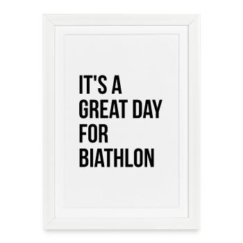 Biathlon Biathlon Biathlon - Affiche encadrée (27 × 37 cm) - blanc - Devant