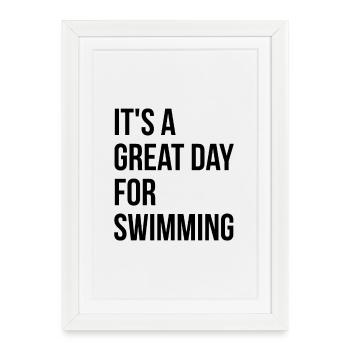 Natation Nage Nage - Affiche encadrée (27 × 37 cm) - blanc - Devant