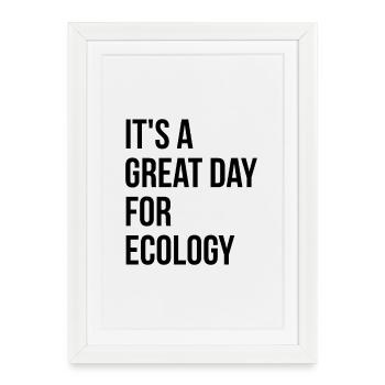 Écologie Écologie Écologie - Affiche encadrée (27 × 37 cm) - blanc - Devant