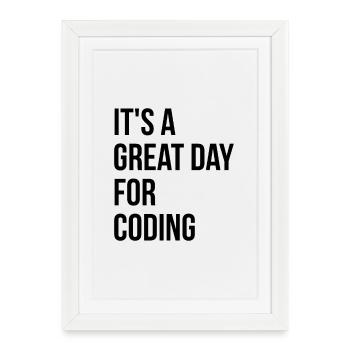 Coding Coding Coding - Framed poster (27 × 37 cm) - white - Front