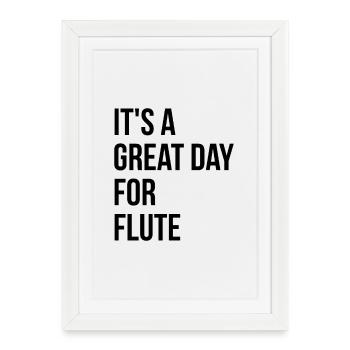 Flûte Flûte Flûte Flûte - Affiche encadrée (27 × 37 cm) - blanc - Devant