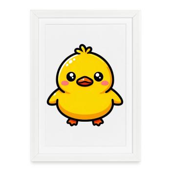 Caneton Canard Canard Canard - Affiche encadrée (27 × 37 cm) - blanc - Devant