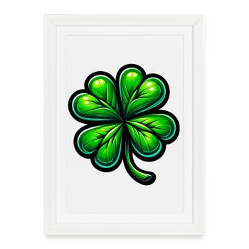 Four-leaf clover - Framed poster (27 × 37 cm) - white - Front