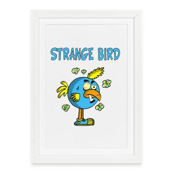 Strange Blue Bird - Framed poster (27 × 37 cm) - white - Front