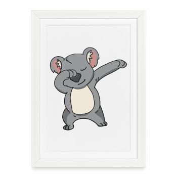 Dabbing Koala - Affiche encadrée (27 × 37 cm) - blanc - Devant