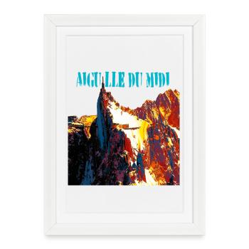 Aiguille du Midi - Affiche encadrée (27 × 37 cm) - blanc - Devant