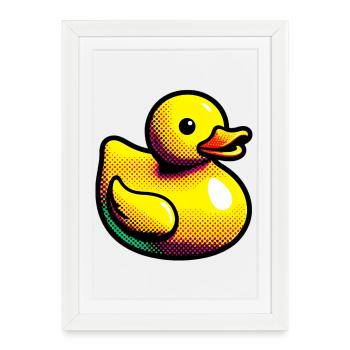 Caneton Canard Canard Canard - Affiche encadrée (27 × 37 cm) - blanc - Devant