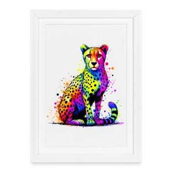 Guépard - Affiche encadrée (27 × 37 cm) - blanc - Devant