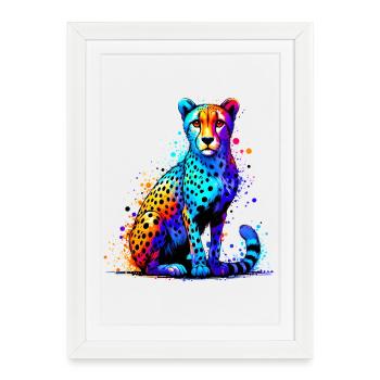 Guépard - Affiche encadrée (27 × 37 cm) - blanc - Devant
