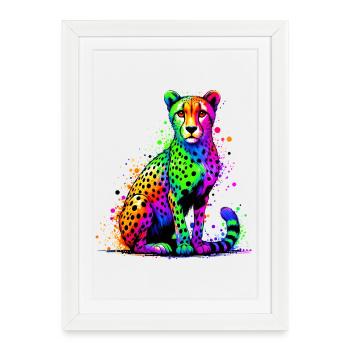 Guépard - Affiche encadrée (27 × 37 cm) - blanc - Devant